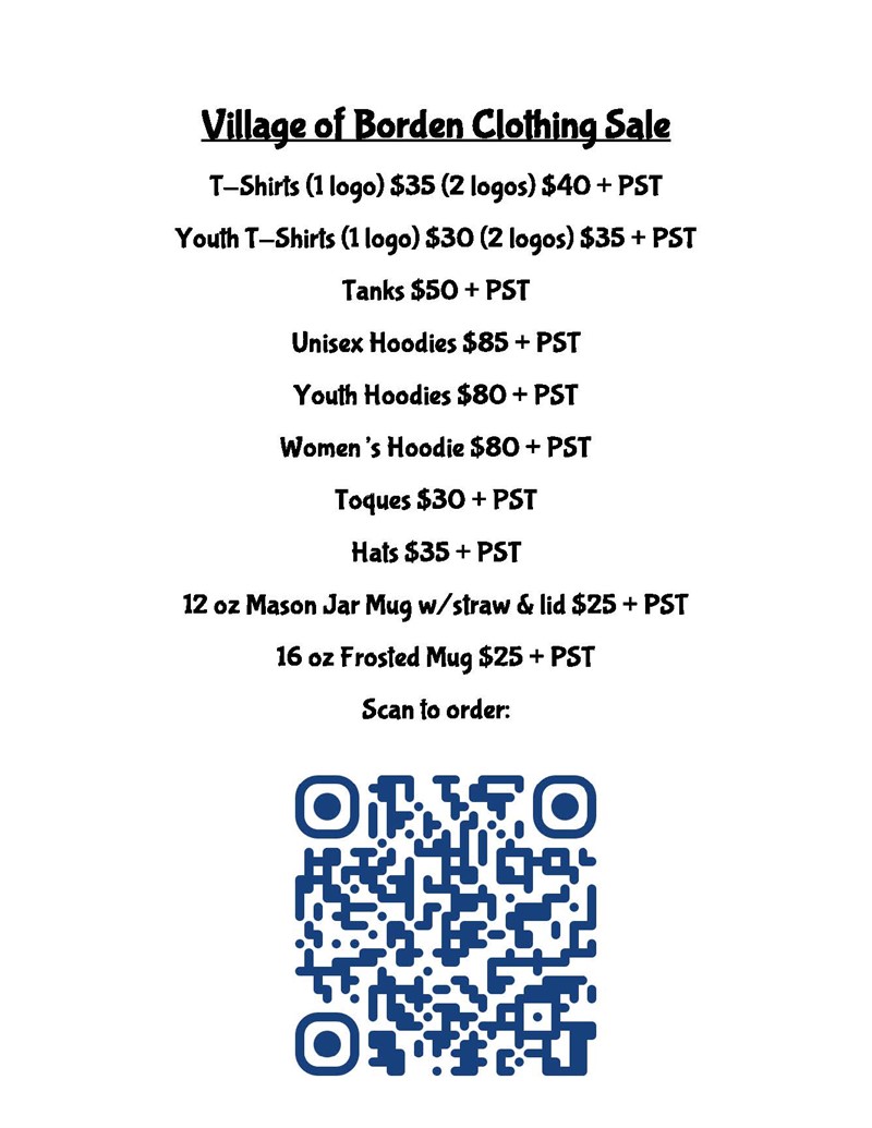 Village of Borden Clothing Sale